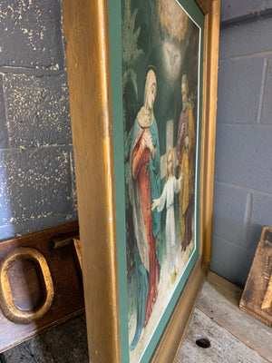 A large framed 19th Century religious print