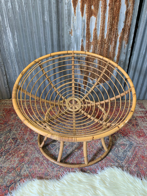 A large bamboo Papasan chair - Belle and Beast Emporium