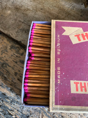 An oversized box of Three Torches matches