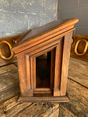 A large oak table top Gothic Revival lectern