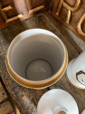 A pair of very large ceramic apothecary jars