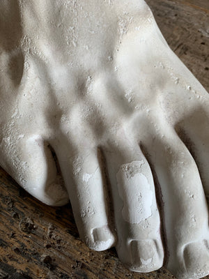 A very large French plaster Grand Tour foot