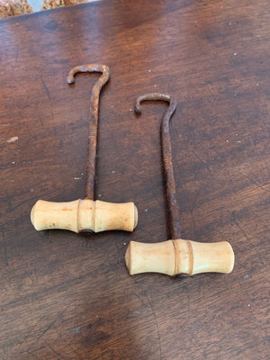 A pair of Victorian bone handle boot pulls