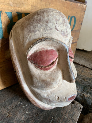 An African Galoa hand-carved wooden mask from Gabon