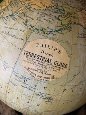 A 9” George Philip & Son Terrestrial globe