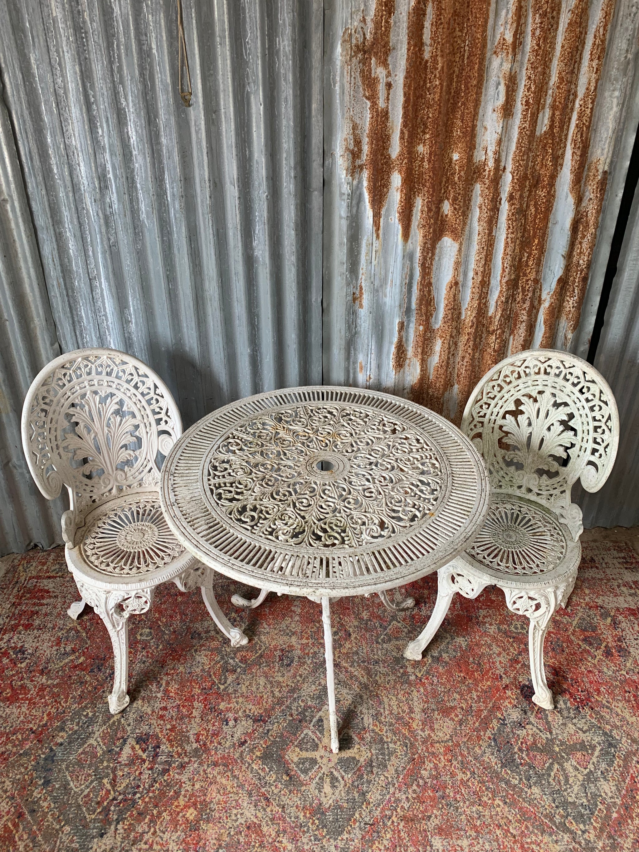 Victorian garden table and chairs hotsell