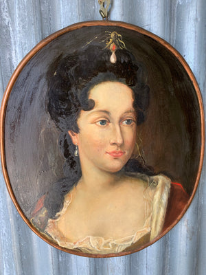 A 19th Century oil painting on copper of Anna Konstancja Von Cosel