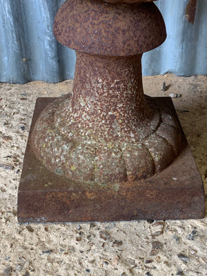 A large cast iron campana urn - 71cm