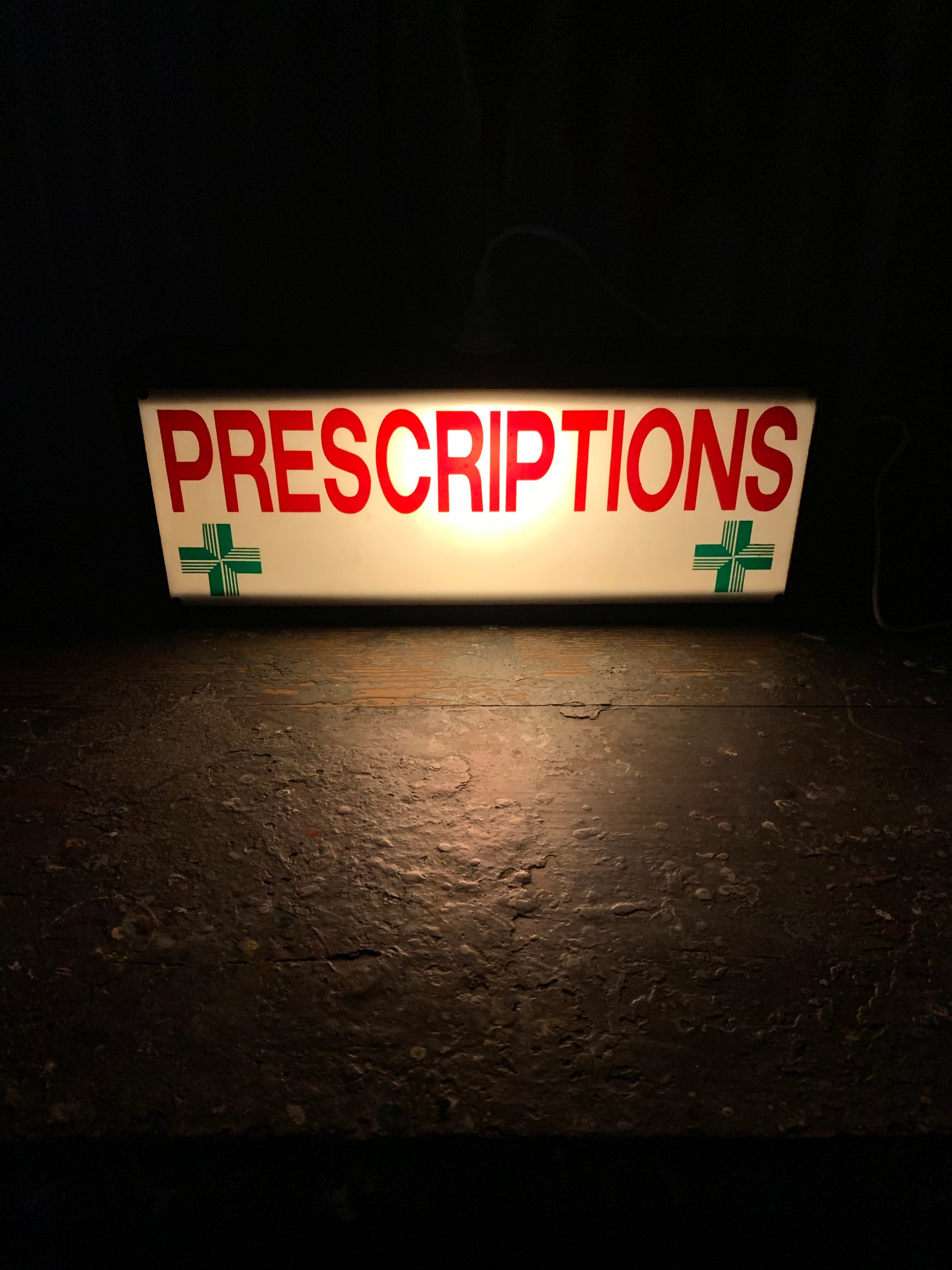 A prescriptions pharmacy illuminated light box advertising sign - Belle ...