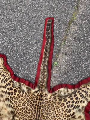 A Victorian taxidermy leopard rug