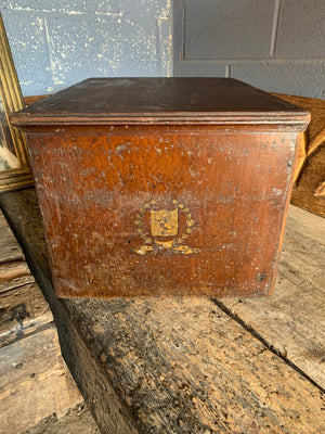 A bank of wooden ‘Lion and Wreath Trademark’ haberdashery draws