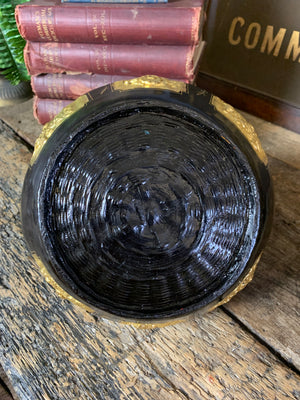 A Chinese black lacquer wedding basket