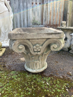 A cast stone Corinthian column stand