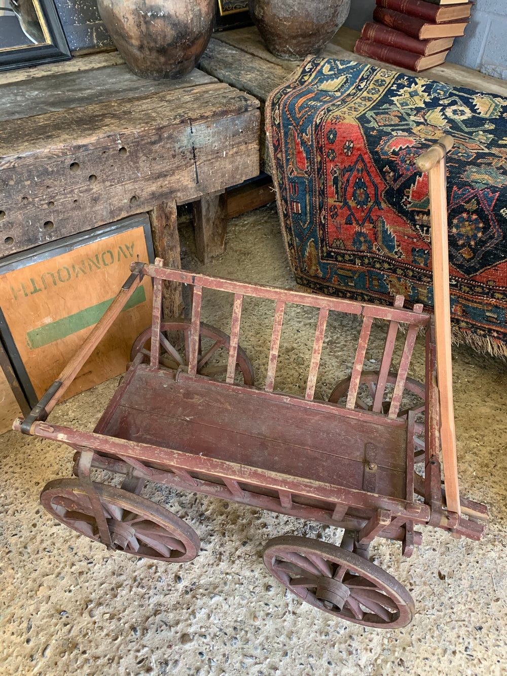 An original wooden dog cart Belle and Beast Emporium