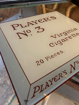 A Player's No.3 mirrored advertising sign