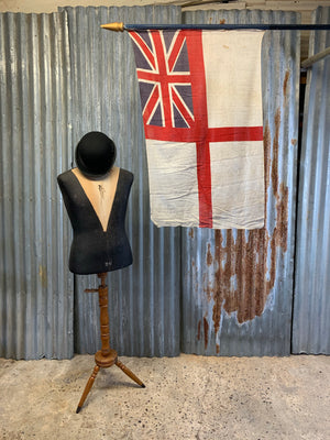 A Coronation flag on pike stand - Union Jack white ensign