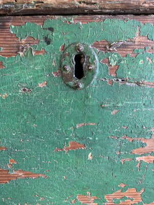 A Georgian green painted pine chest