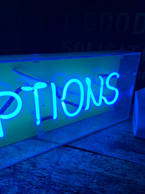 A large original ‘prescriptions’ neon sign