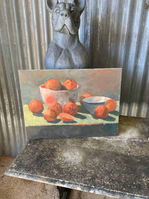 A post-impressionist still life oil on canvas - oranges