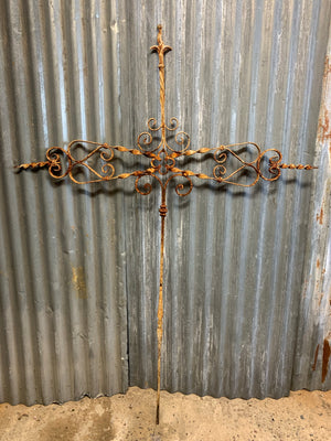 A very large wrought iron crucifix