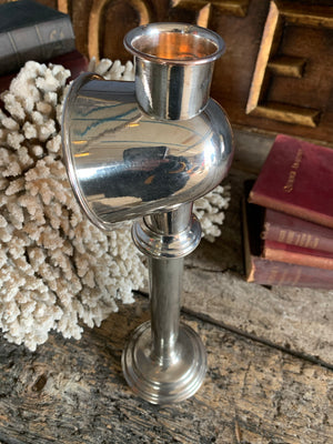 A student's lamp candlestick with parabolic shade