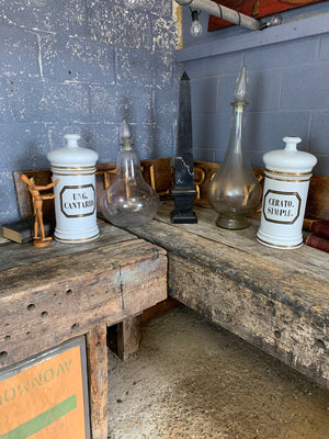 A pair of very large ceramic apothecary jars