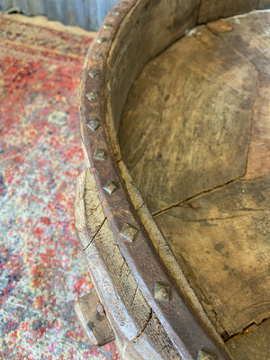 A carved wooden Chakki table ~C