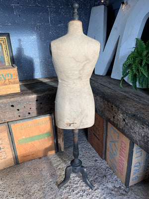 A Stockman mannequin on original ebonised base