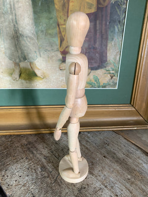 A 12" boxed wooden artist's lay figure by Winsor and Newton