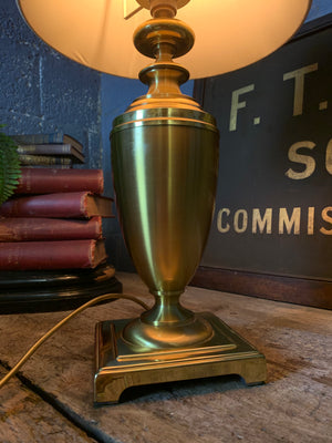 A baluster form brass lamp