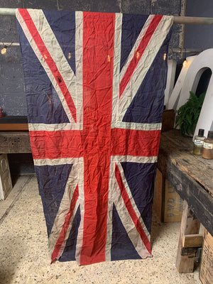 A large sewn Union Jack flag