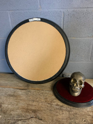 A large black and gold convex mirror ~ 58cm