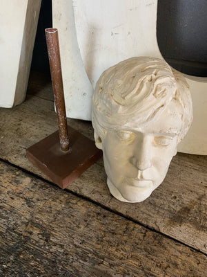 A large Mid-Century white plaster head - signed