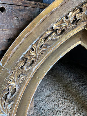 A large carved wooden arch