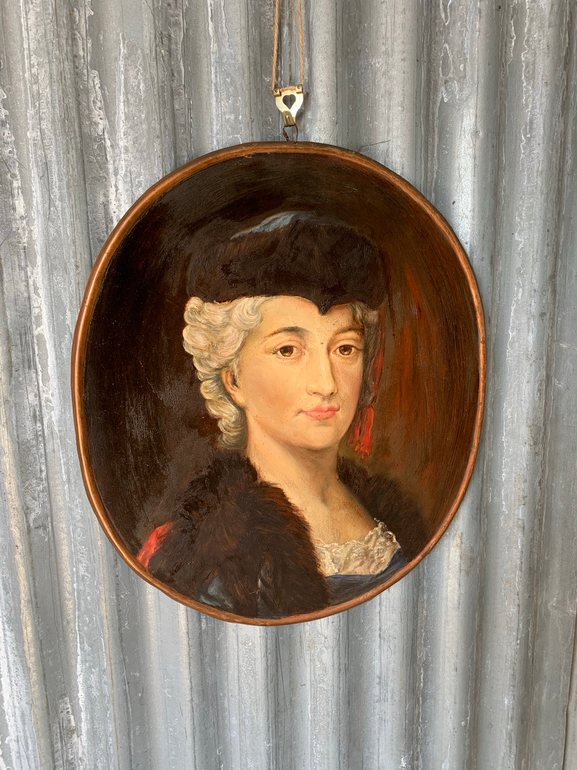 A 19th Century oil painting on copper of Konstancja Poniatowska