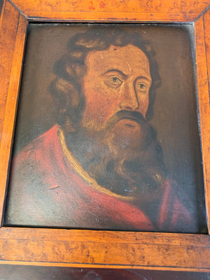 An oil portrait painting of a gentleman - in the style of an icon or orthodox priest