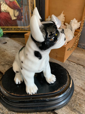 A ceramic French bulldog statue by Ceramiche Boxer