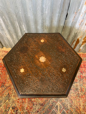 A Moorish hexagonal bobbin table