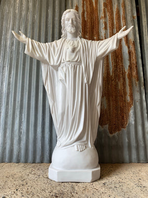A 4ft bonded marble statue of Jesus- 130cm