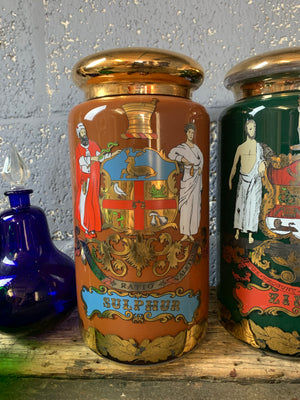 A large Royal Pharmaceutical Society apothecary jar - Sulphur # 2