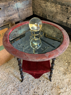 A Victorian seance table with sorcerer's mirror top