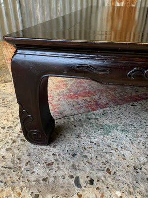 A very large Japanese Zataku rosewood low table