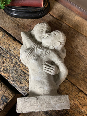 A cast stone pair of Indian lovers