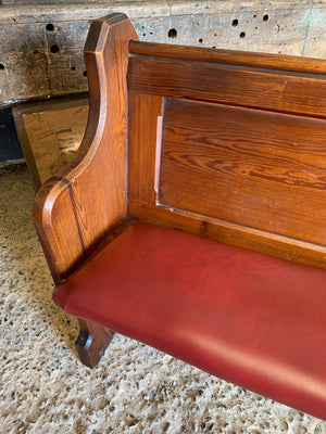 A 19th Century upholstered oak pew