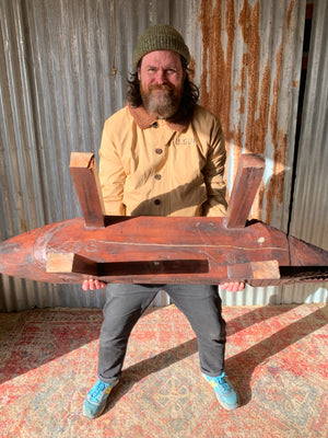 A large carved hardwood crocodile bench seat- 151cm