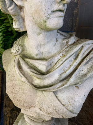 A large cast stone Apollo Belvedere bust
