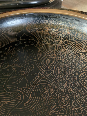 A Chinese dragon cloisonné brush bowl