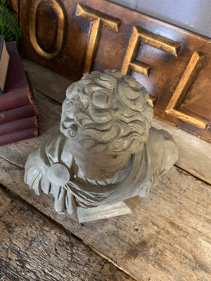 A cast stone bust of Roman Emperor Antoninus Pius