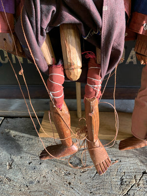 A pair of carved wooden Burmese fertility puppets