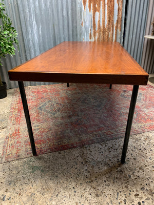 A large teak table